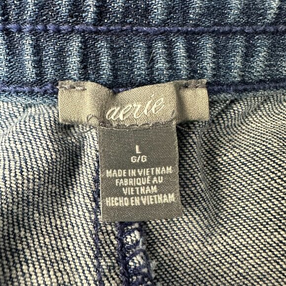 Aerie Women's Mid Rise Elastic Waist Denim Jeans Shorts, Size Large, Medium Wash - Picture 8 of 12